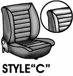 VW Seat Upholstery - Front - Style C - Smooth Vinyl